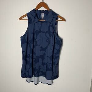 Womens Spanx Sunshine Blue Floral Sleeveless Top Size L EUC!